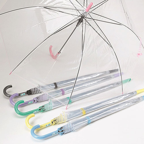 【セットでお得】透明60cmパステル手元ジャンプ長傘48本入り - 画像1
