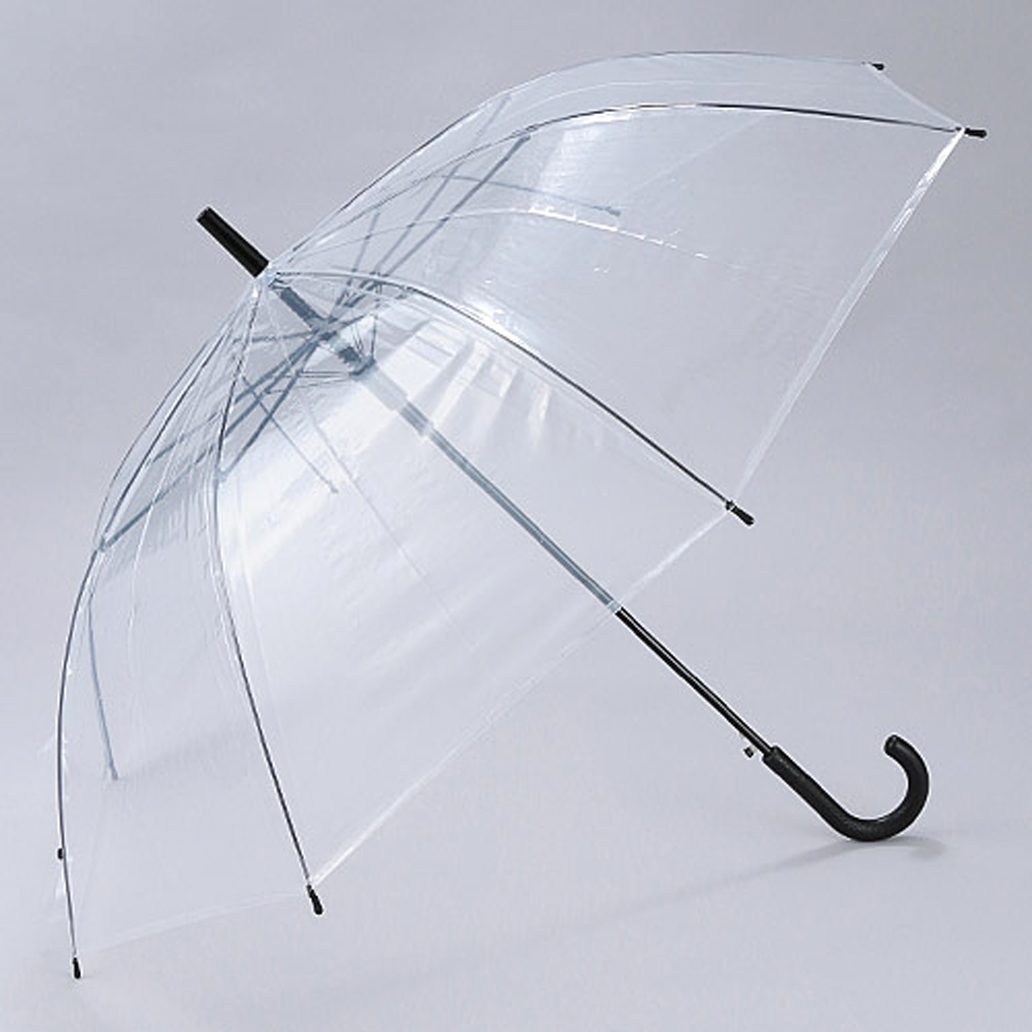 透明65cm 抗菌ハンドル ジャンプ長傘 48本入り - 画像1