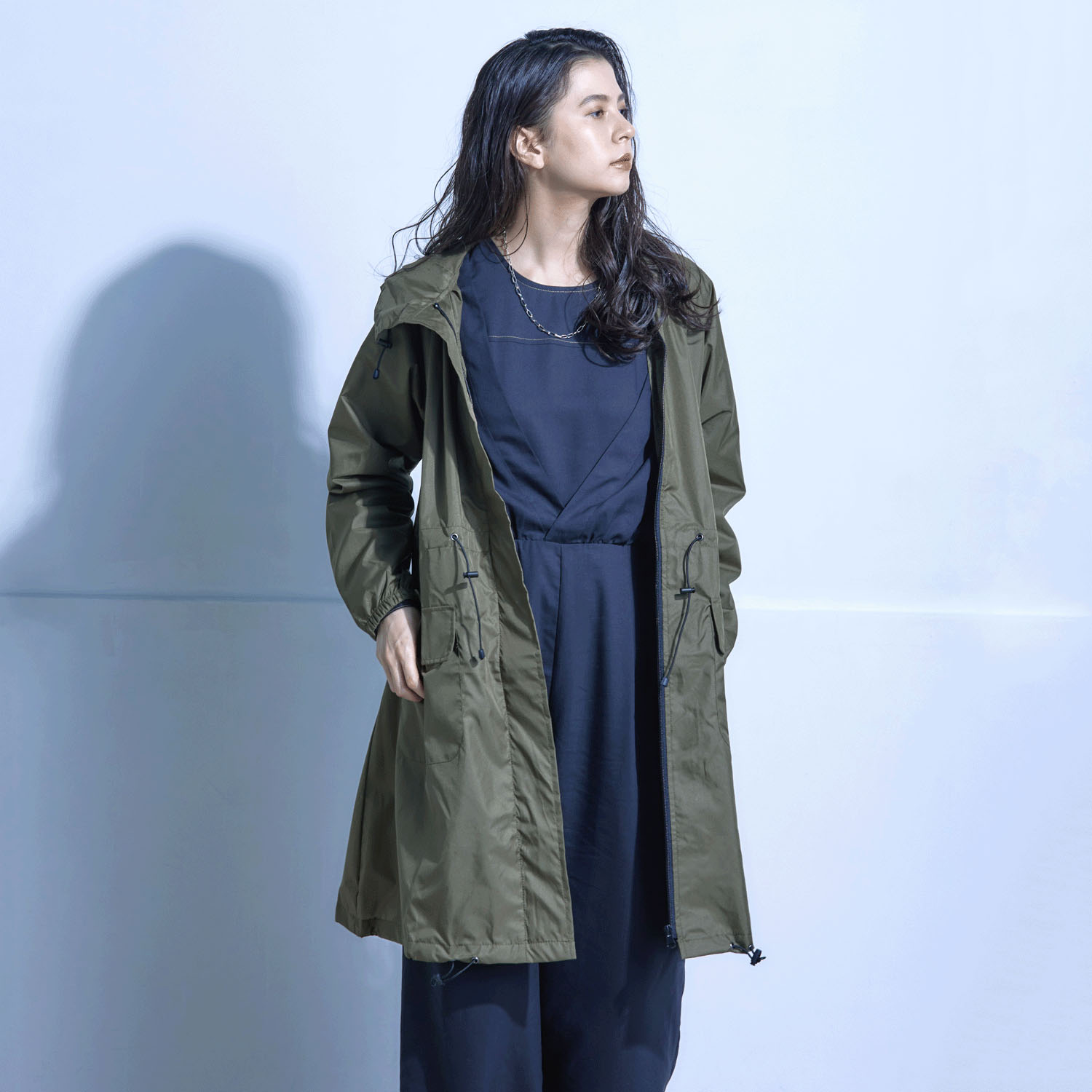 【assa】 無地モッズレインコート