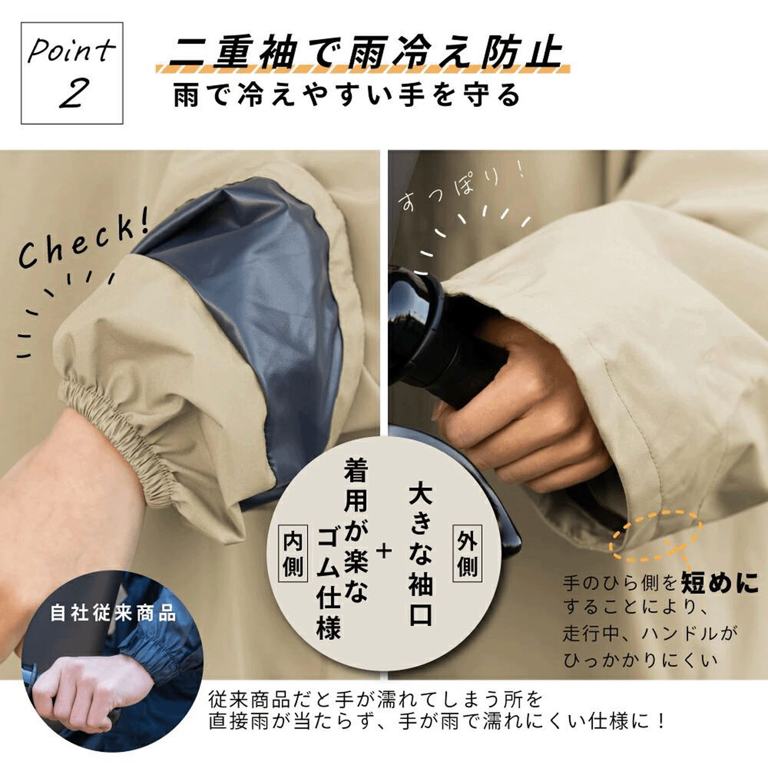 Actual PRODUCTS フーディー自転車レインコート - 画像4