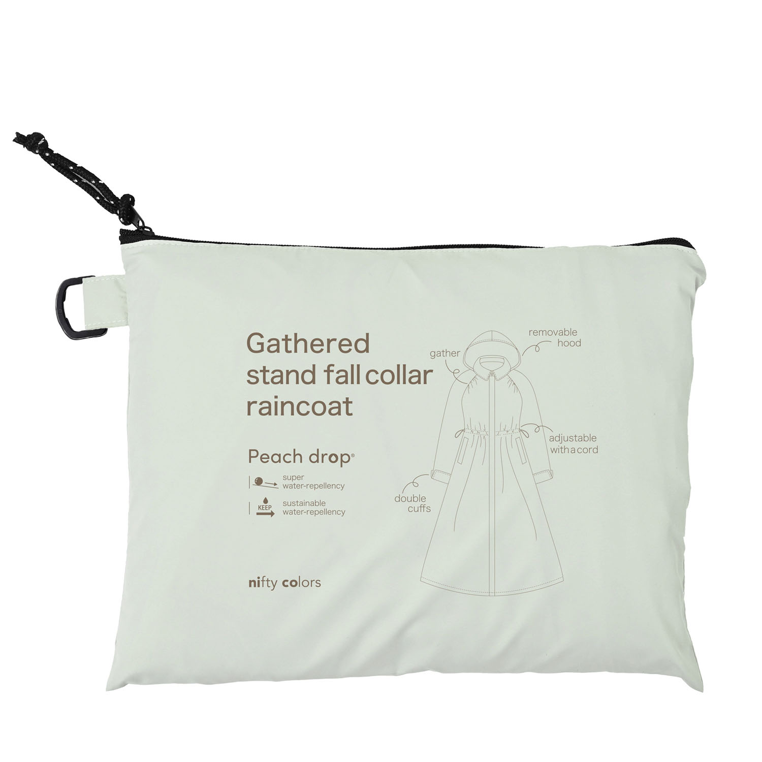 【ピーチドロップ】ギャザースレンカラーレインコート - 画像17