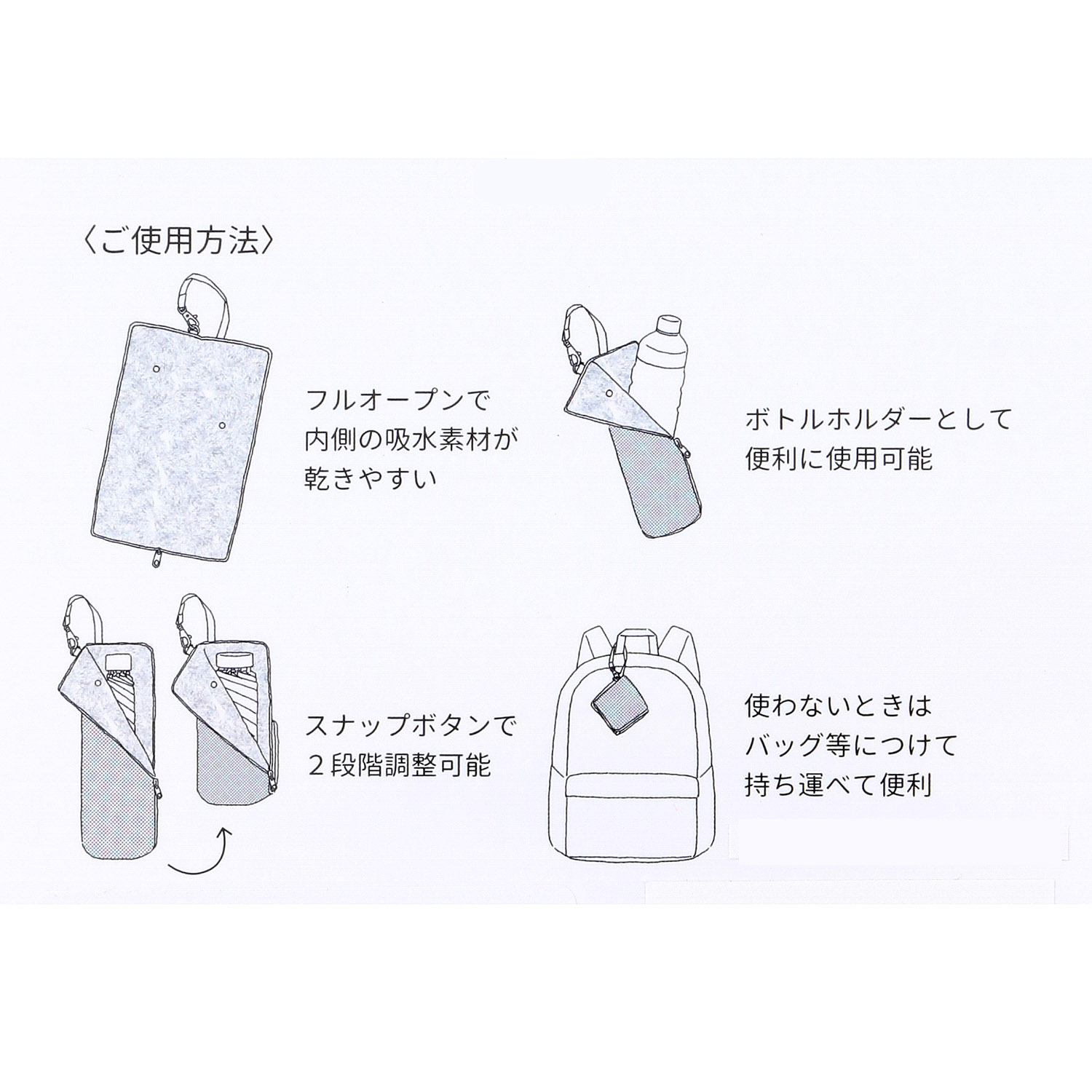 MOOMIN 吸水機能付き傘ケース 小さな幸せ - 画像5