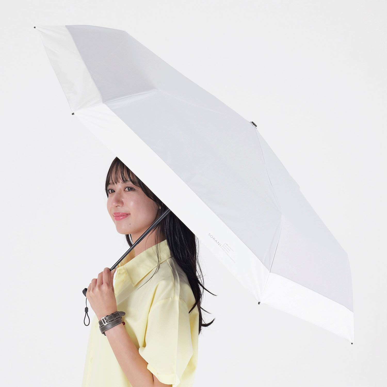 遮光晴雨兼用 バイカラー折傘 - 画像4