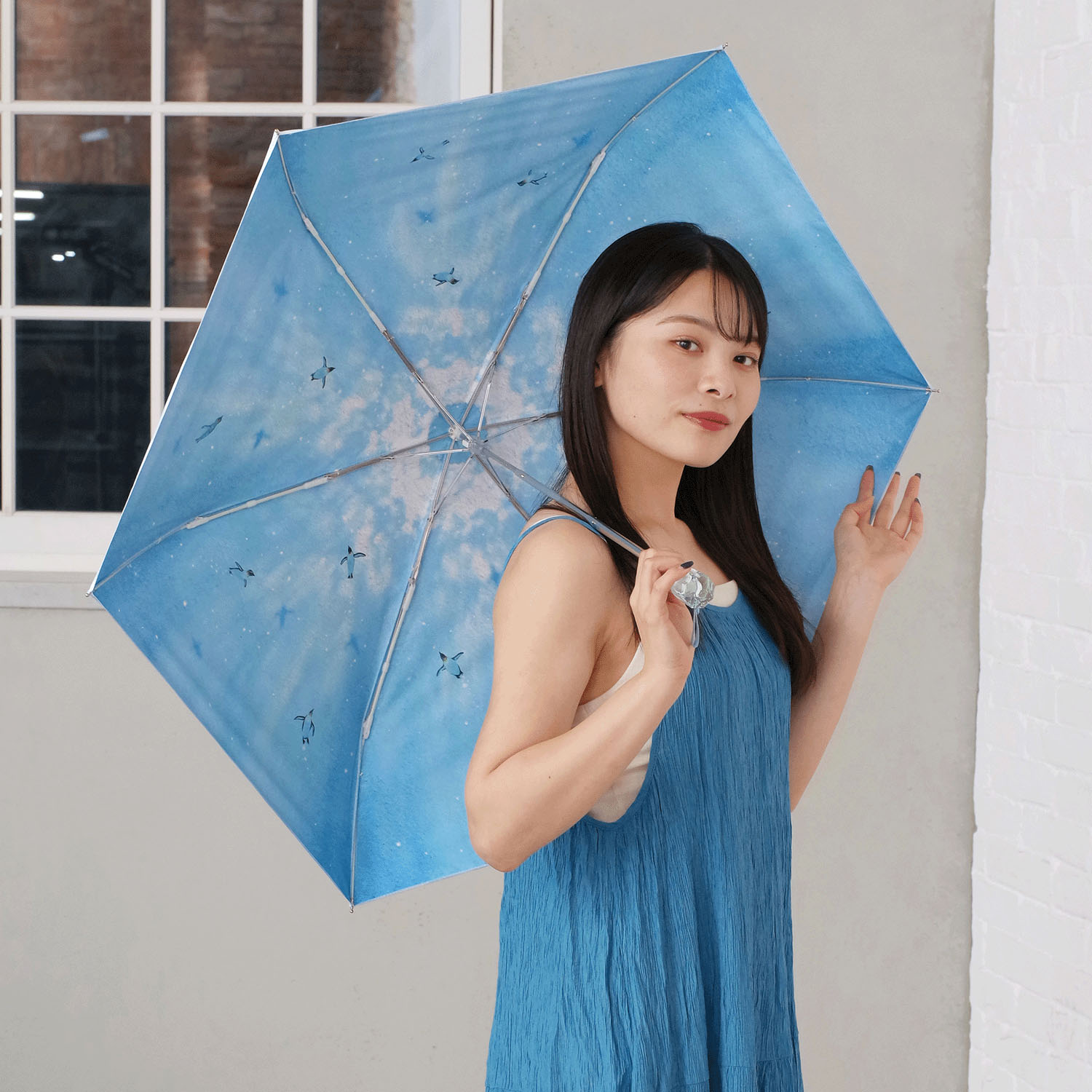 晴雨兼用 2サイドペンギンミニ傘