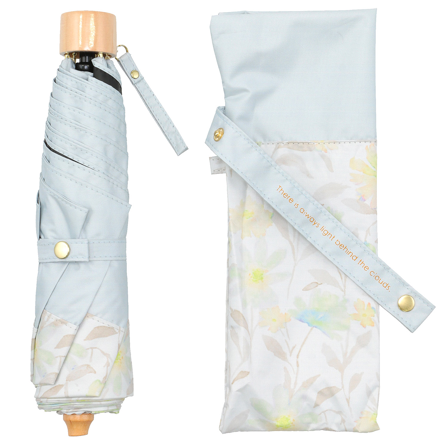 【軽量】 晴雨兼用 PU ぼかしフラワー切り継ぎミニ傘 - 画像2