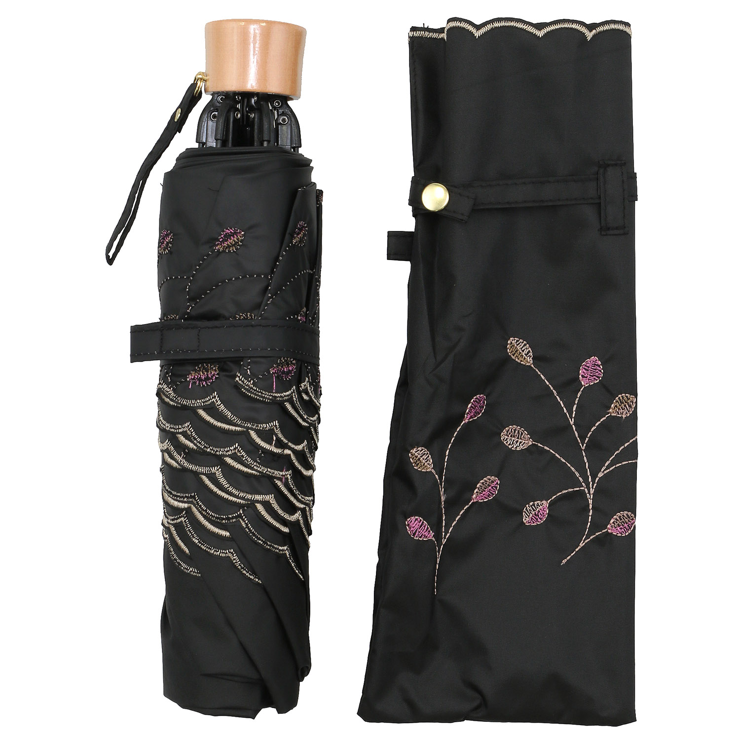 【軽量】 晴雨兼用 PU ボタニカルアートミニ傘 - 画像2