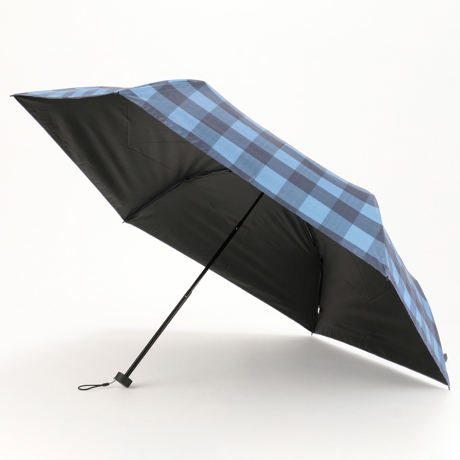 晴雨兼用 PU 軽量市松格子ミニ傘 - 画像3