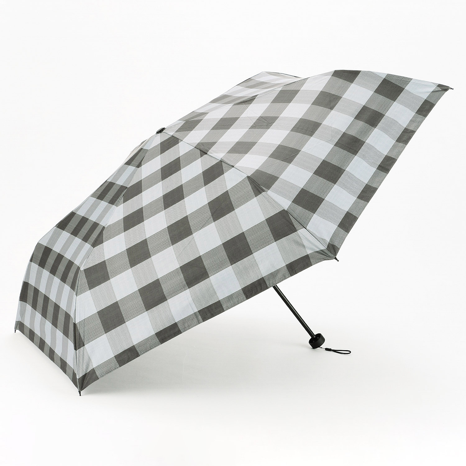 晴雨兼用 PU 軽量市松格子ミニ傘 - 画像1