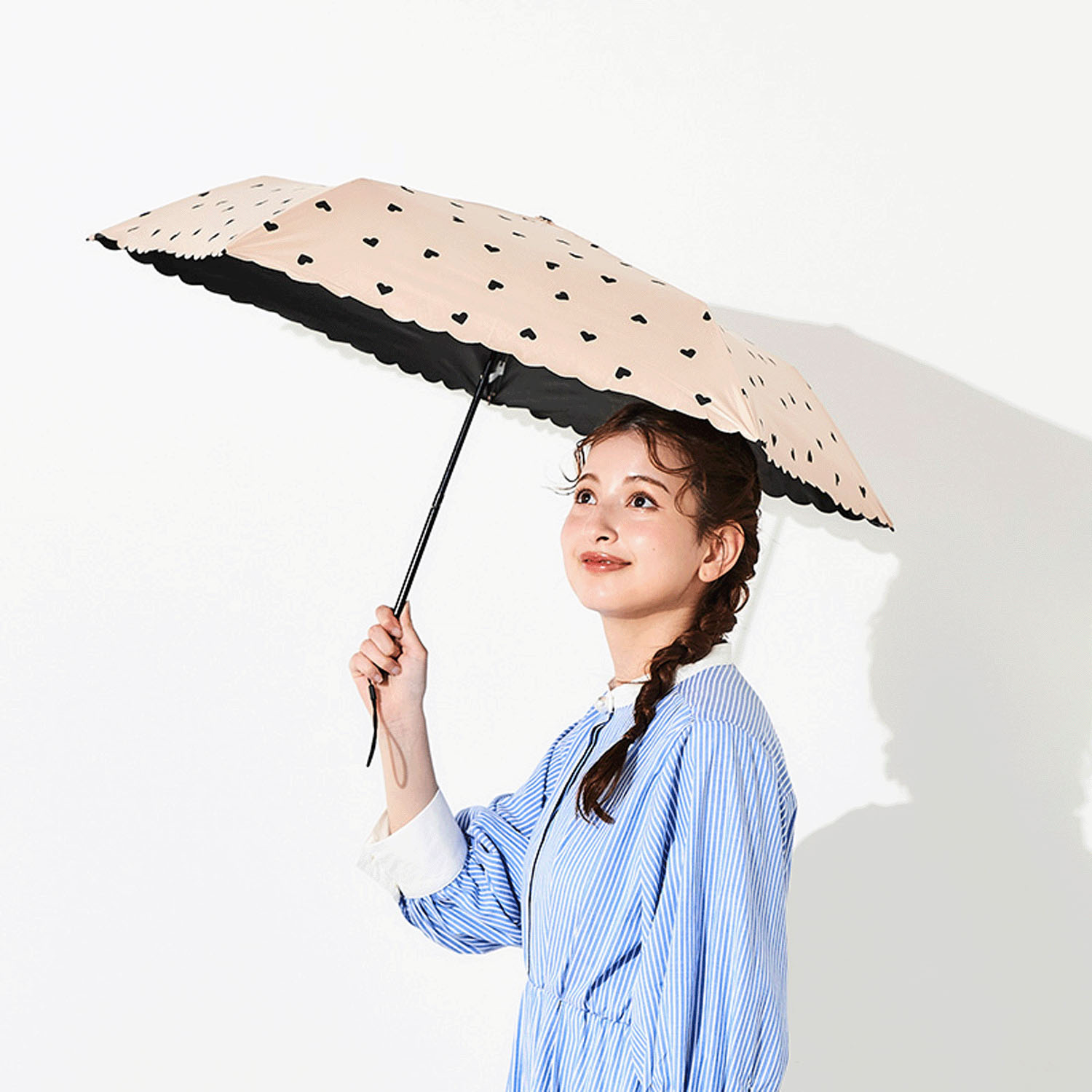 【assa】 超軽量ハート晴雨兼用折傘