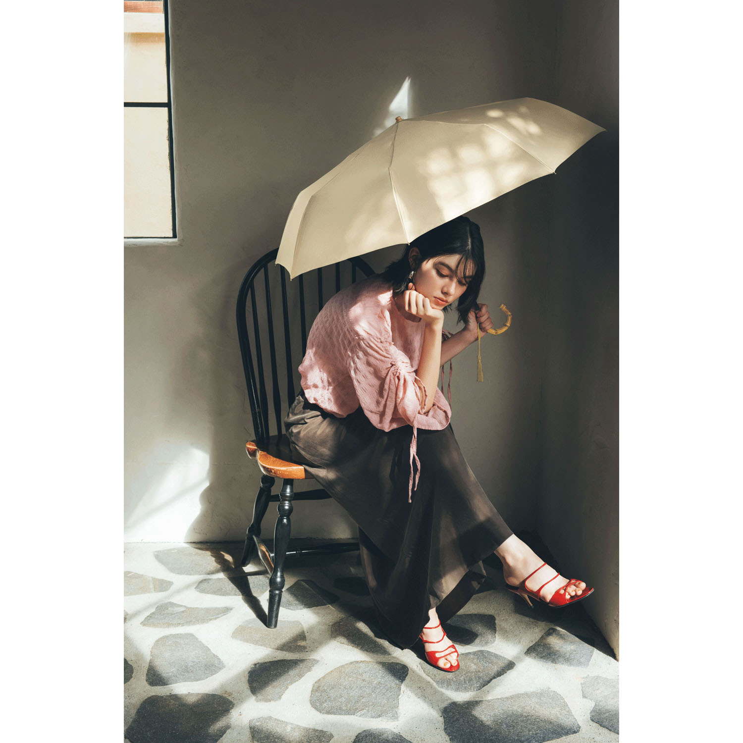 【because】 晴雨兼用 8本フレームプロテクト折傘