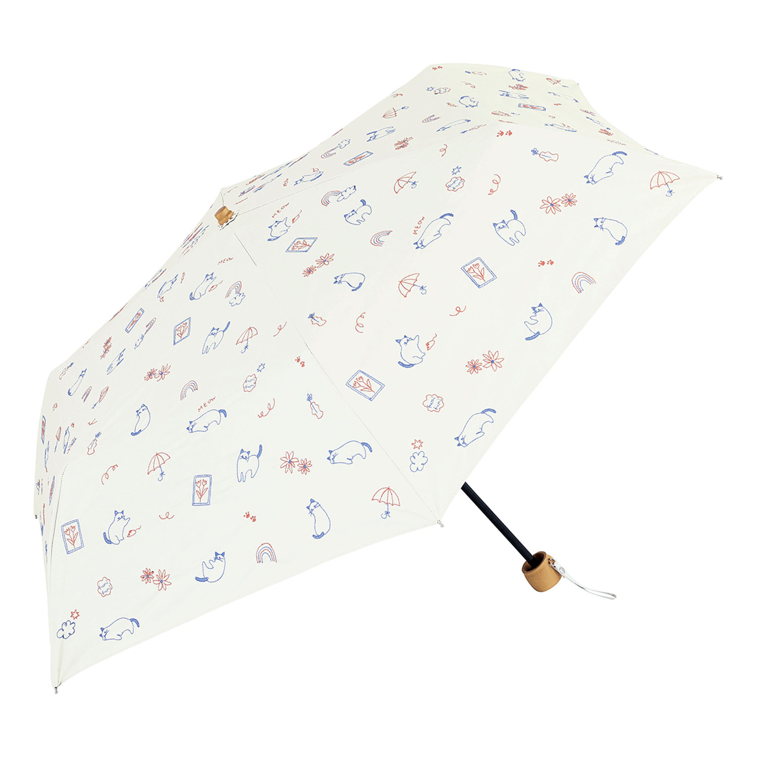【because】 晴雨兼用 サニーキャット折傘 - 画像2