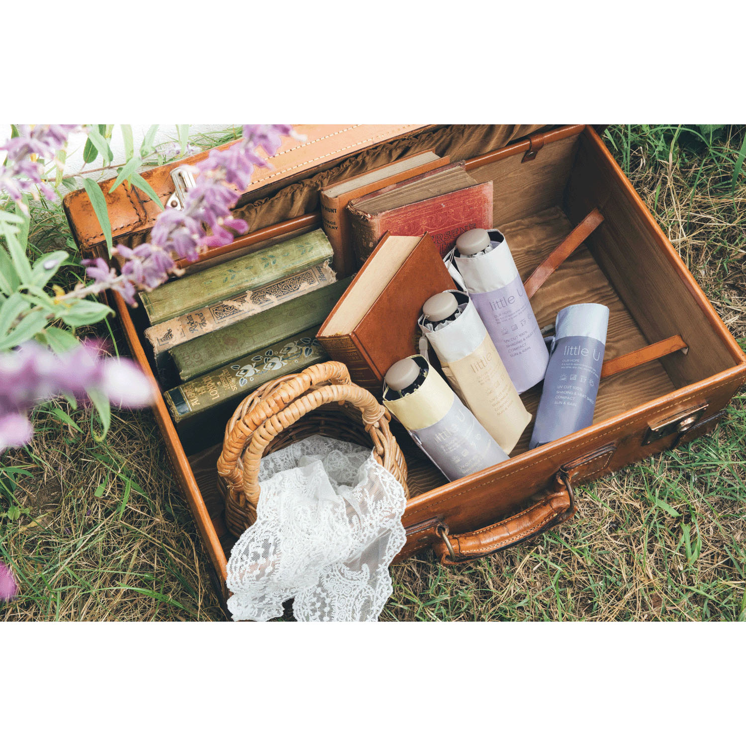 【because】 晴雨兼用 PUリトルユーバイカラーコンパクト傘