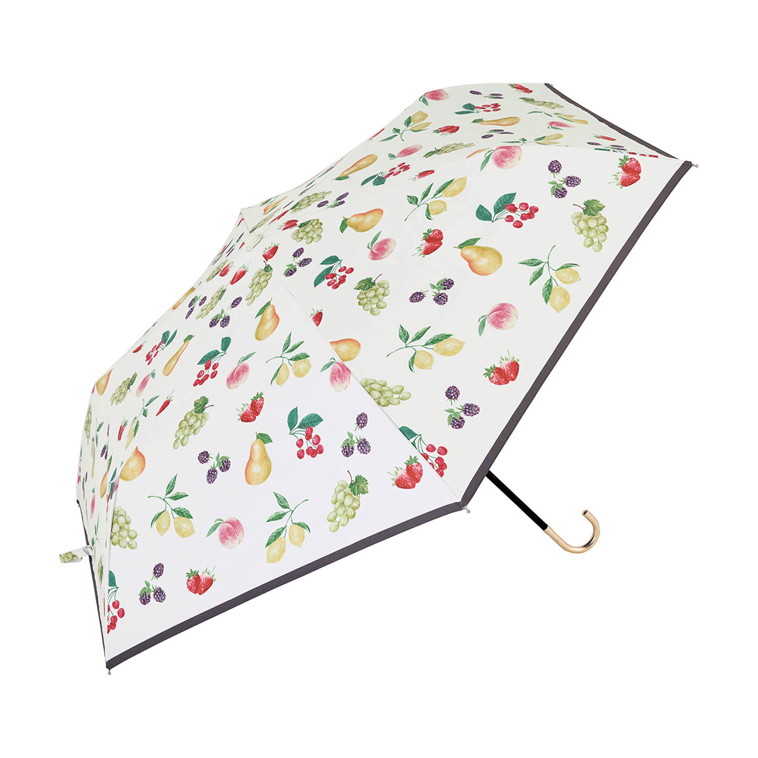 【because】 晴雨兼用 PUフルーツプリント折傘 - 画像2