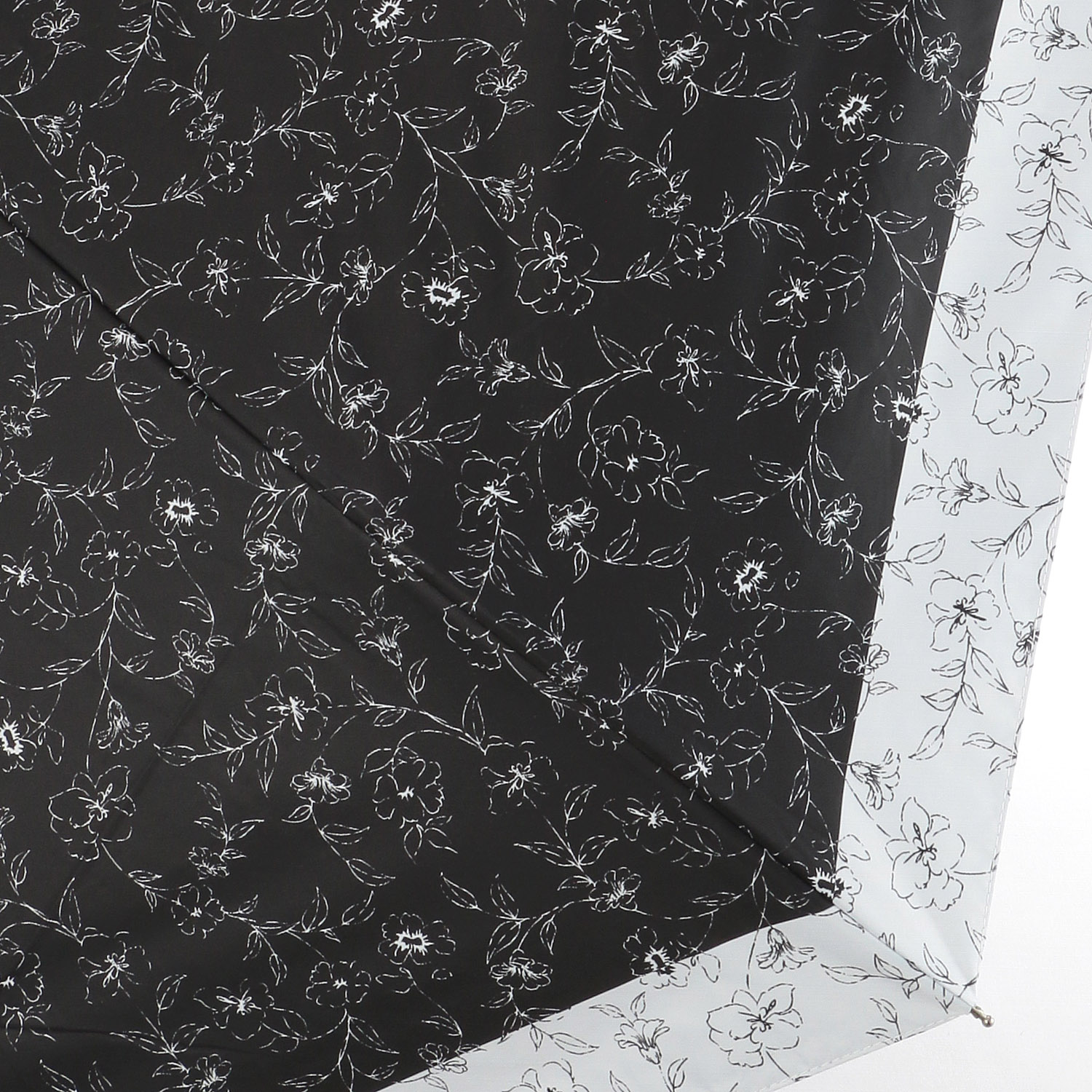 晴雨兼用傘 モノクロームボタニカル柄ミニ - 画像3