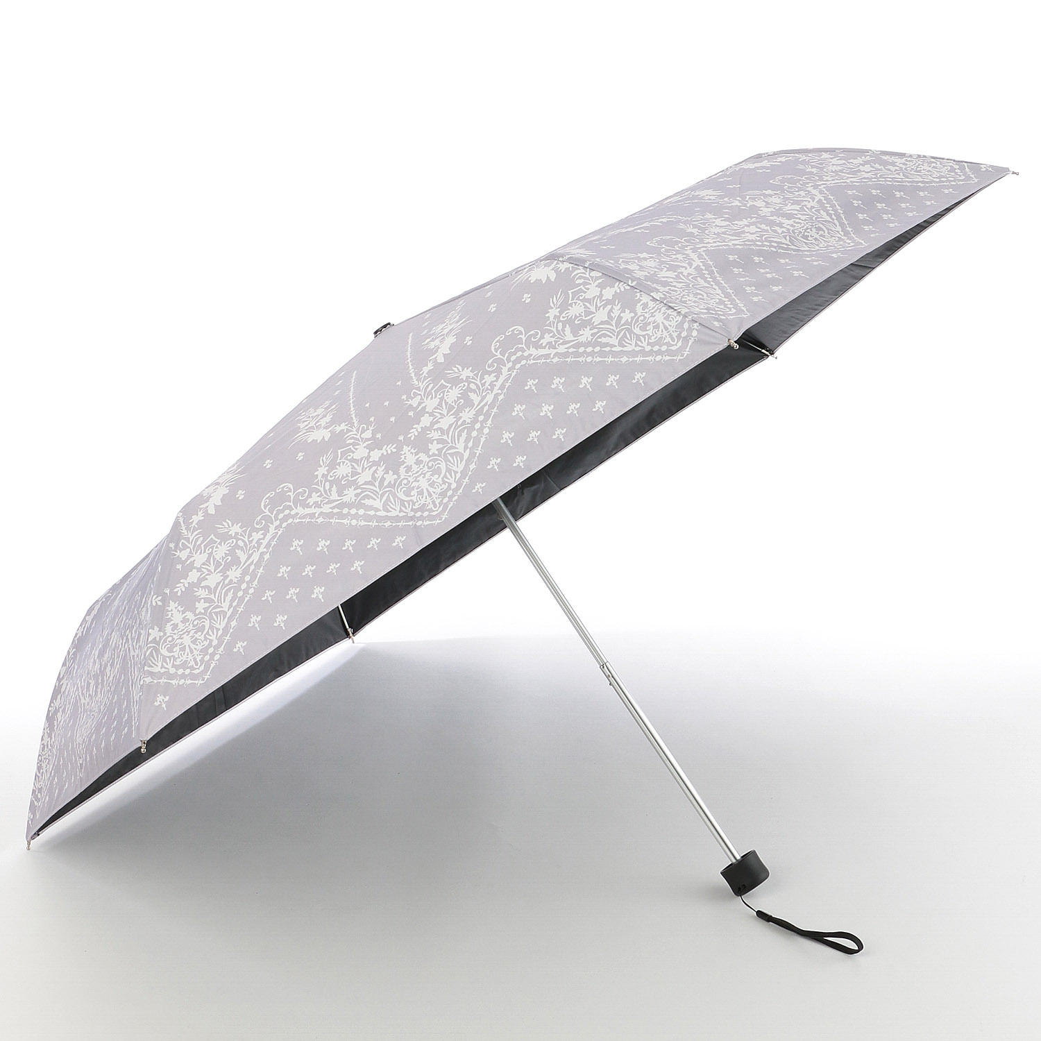 晴雨兼用傘 モノクロームレース柄ミニ - 画像1