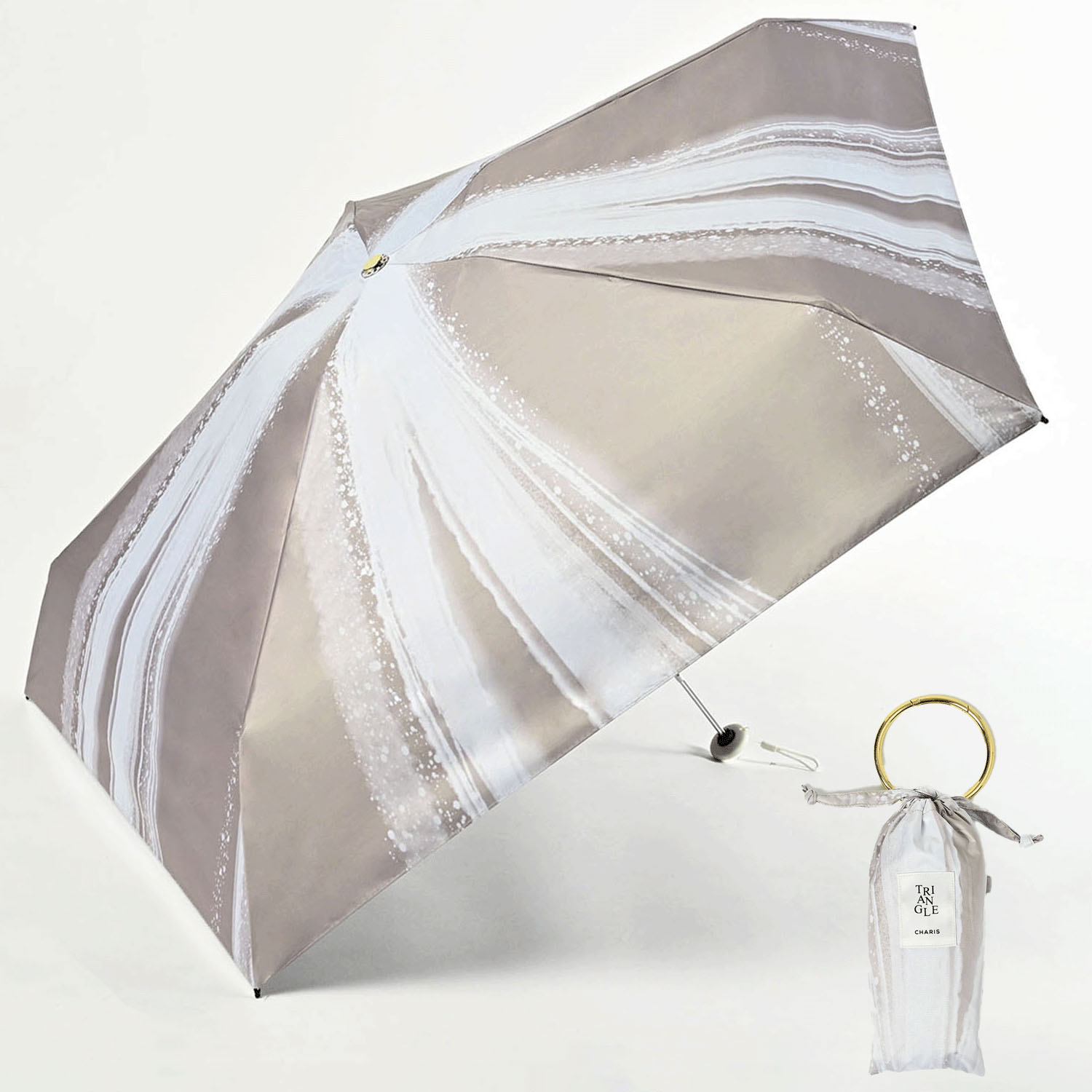【CHARIS】 晴雨兼用 トライアングルニュアンス折傘 - 画像1