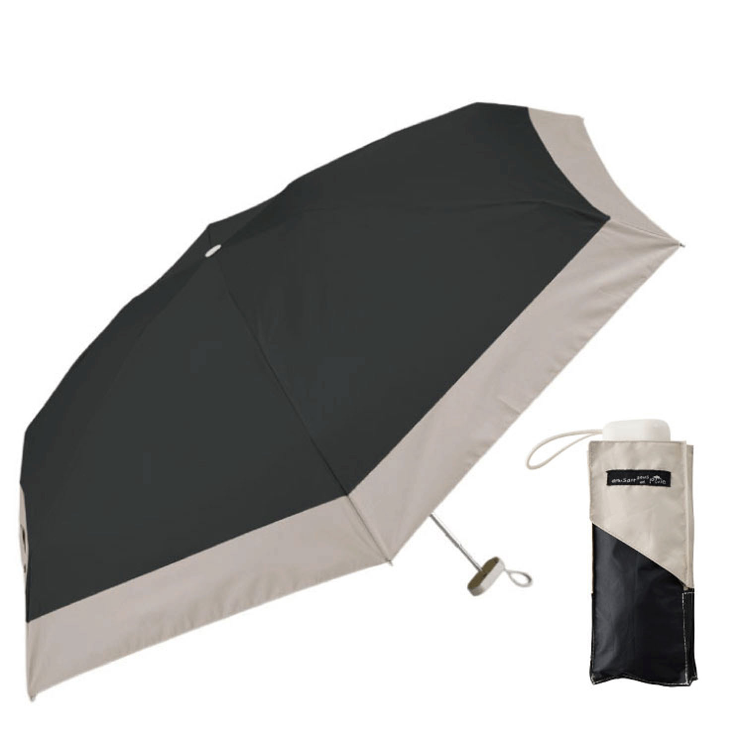 晴雨兼用 パステルボーダーコンパクト傘