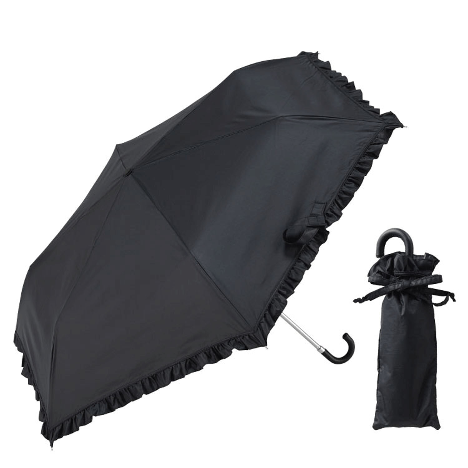 【ダブルフリル】 晴雨兼用 フリル折傘 - 画像1