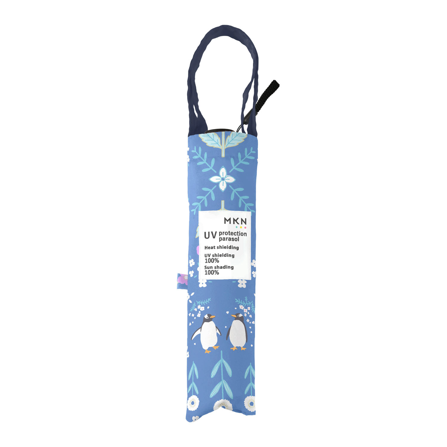 【便利なトートバッグ付き】 晴雨兼用 花文様・ペンギン折傘 - 画像2