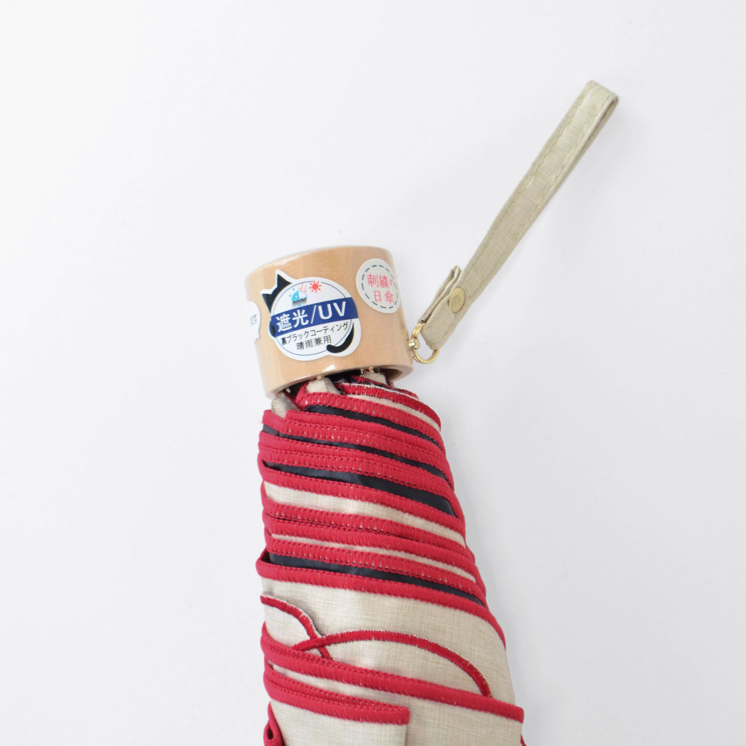 【耐風仕様】 晴雨兼用 毛糸と猫のスカラップ刺繍ミニ傘 - 画像6