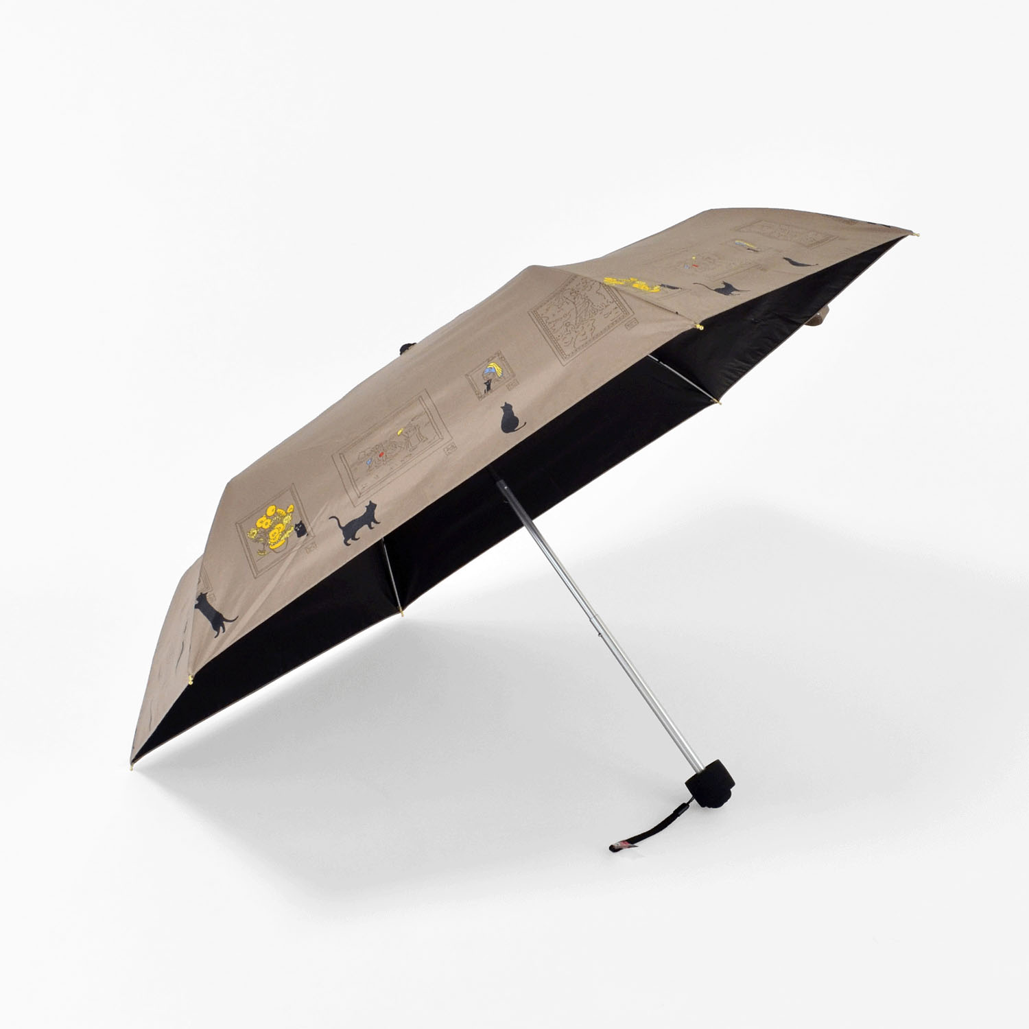 【耐風仕様】 晴雨兼用 ミュージアムキャットミニ傘 - 画像1