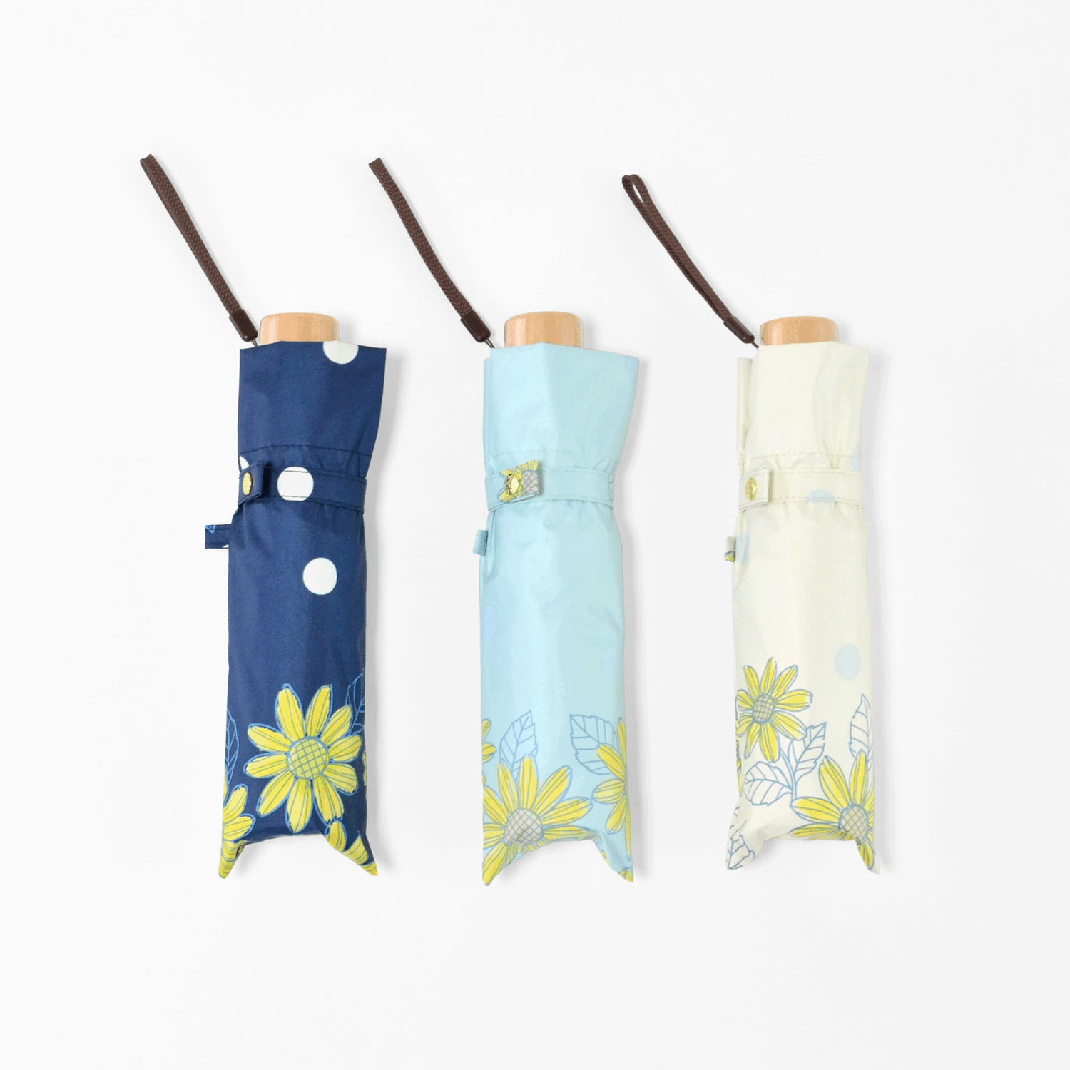 【耐風仕様】 晴雨兼用 ひまわりと水玉ミニ傘 - 画像4