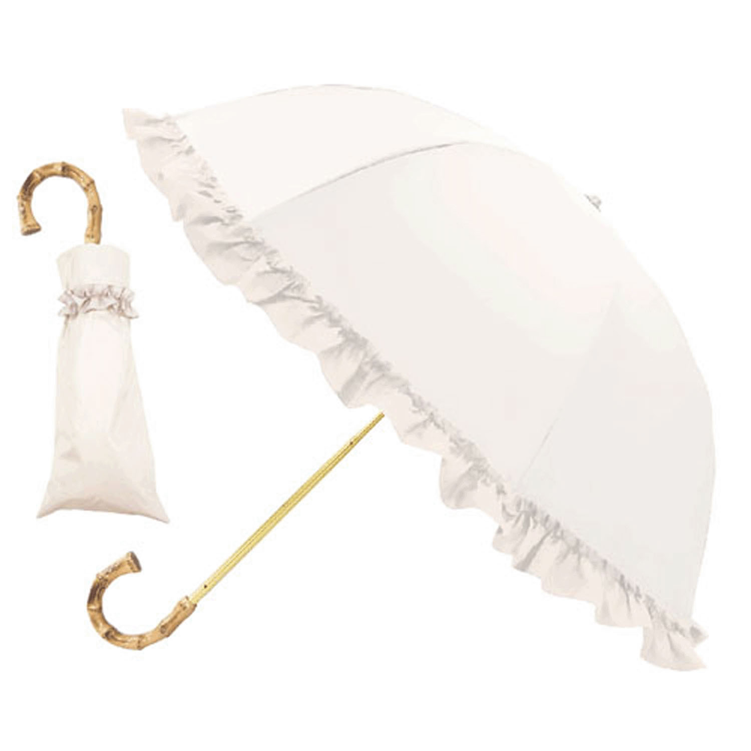 【大人気商品！】 pink trick 完全遮光 フリル 晴雨兼用 2段折傘 - 画像2