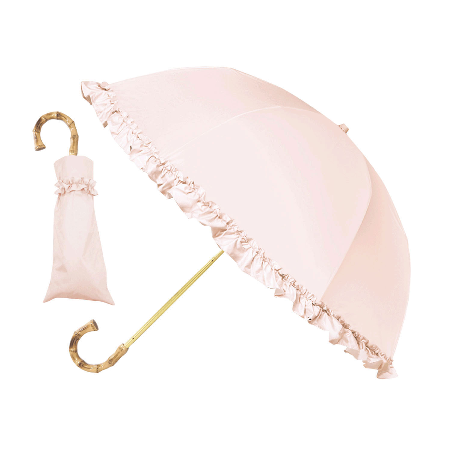 【大人気商品！】 pink trick 完全遮光 フリル 晴雨兼用 2段折傘 - 画像4