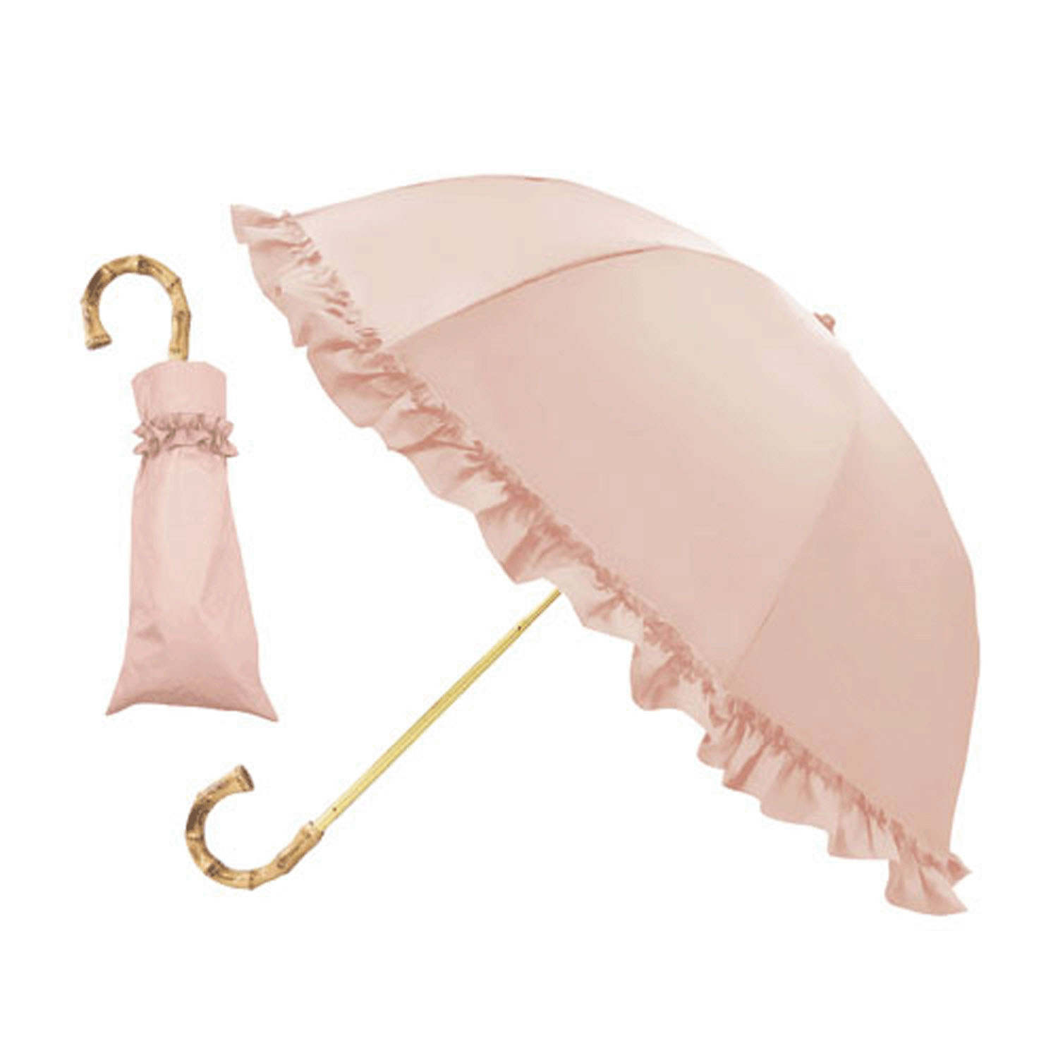 【大人気商品！】 pink trick 完全遮光 フリル 晴雨兼用 2段折傘 - 画像5