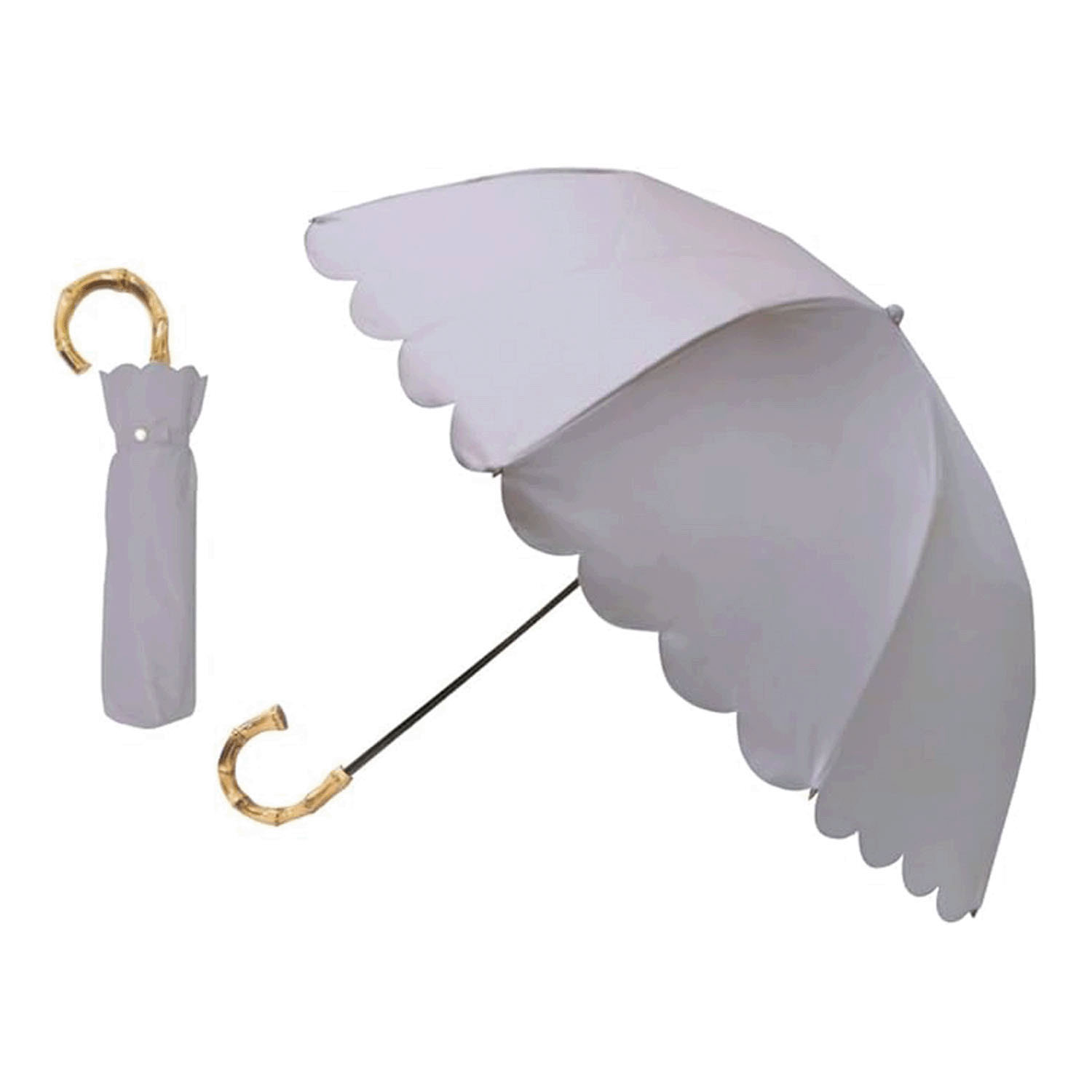 pink trick スカラップ晴雨兼用2段折傘 - 画像5