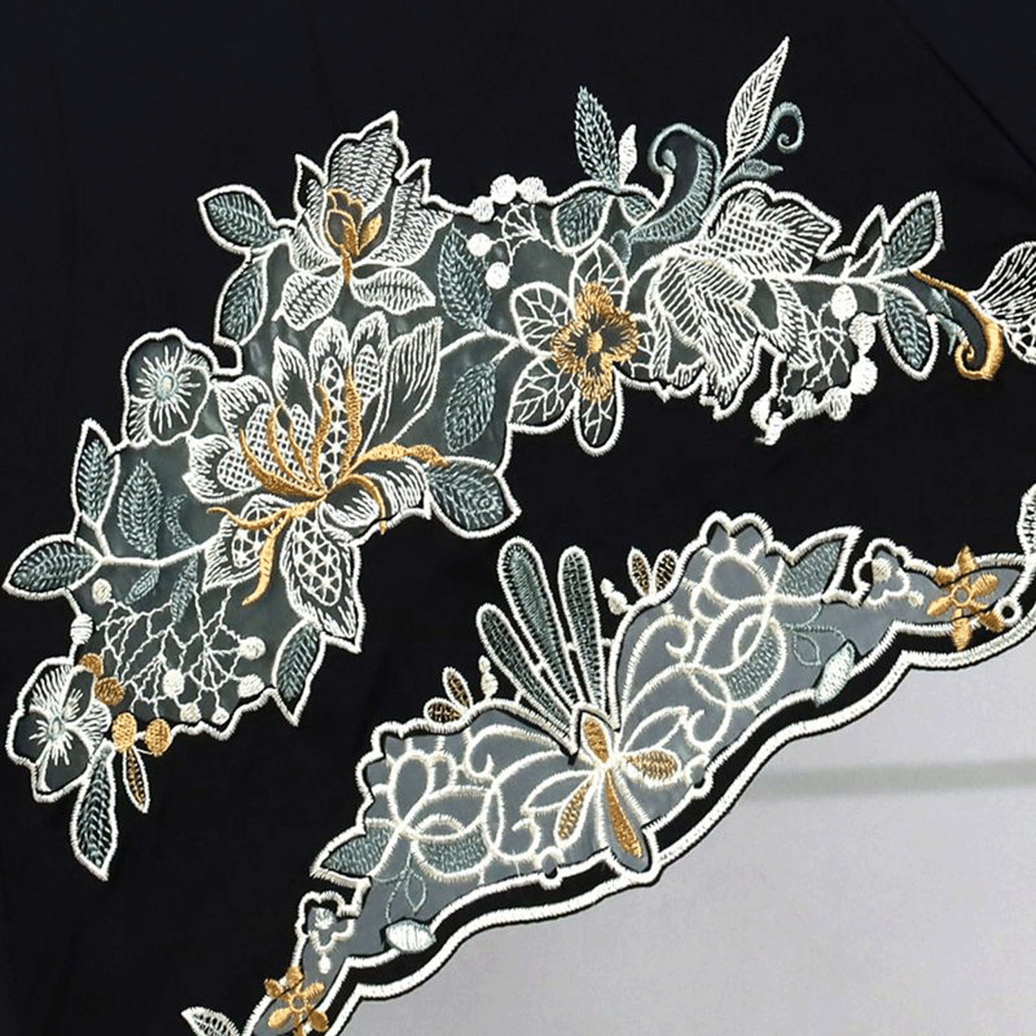 完全遮光 （晴雨兼用）女優日傘 「花鳥オーガンジー刺繍かわず張り」ショート折り畳み - 画像14