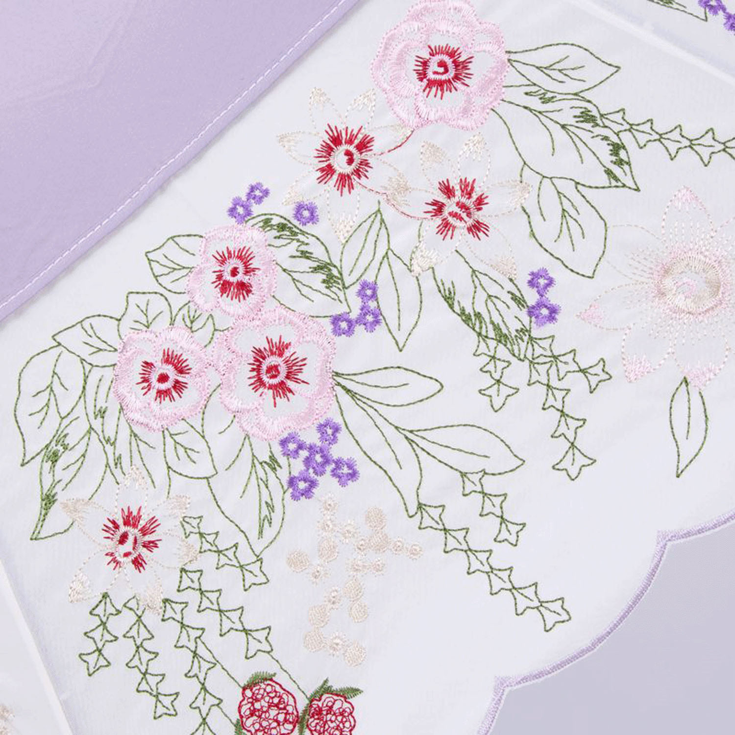 完全遮光 （晴雨兼用）女優日傘 「花束みたいな刺繍かわず張り」ショート折り畳み - 画像13