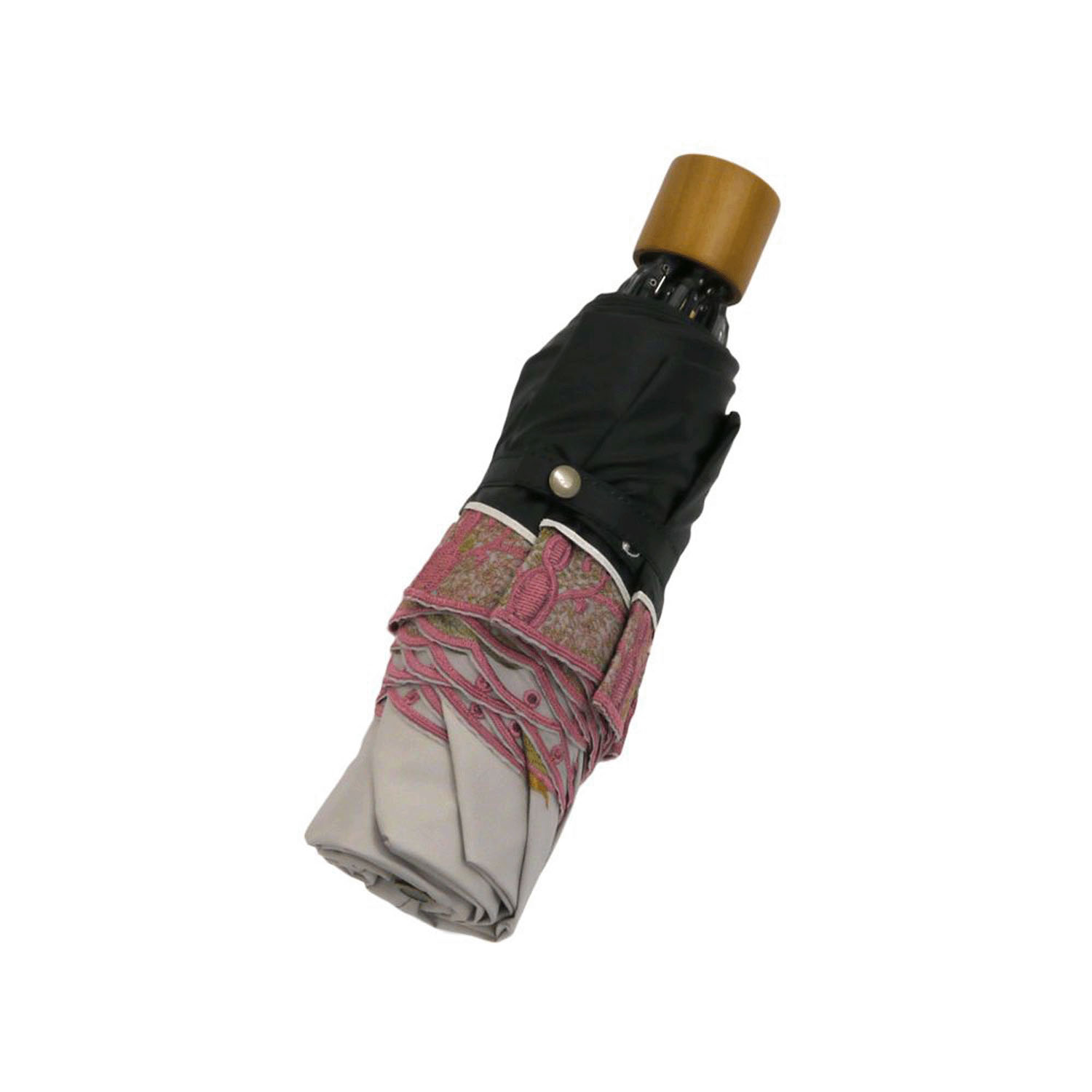 完全遮光 （晴雨兼用）女優日傘 「花鳥刺繍」ミニ折り畳み傘 - 画像15