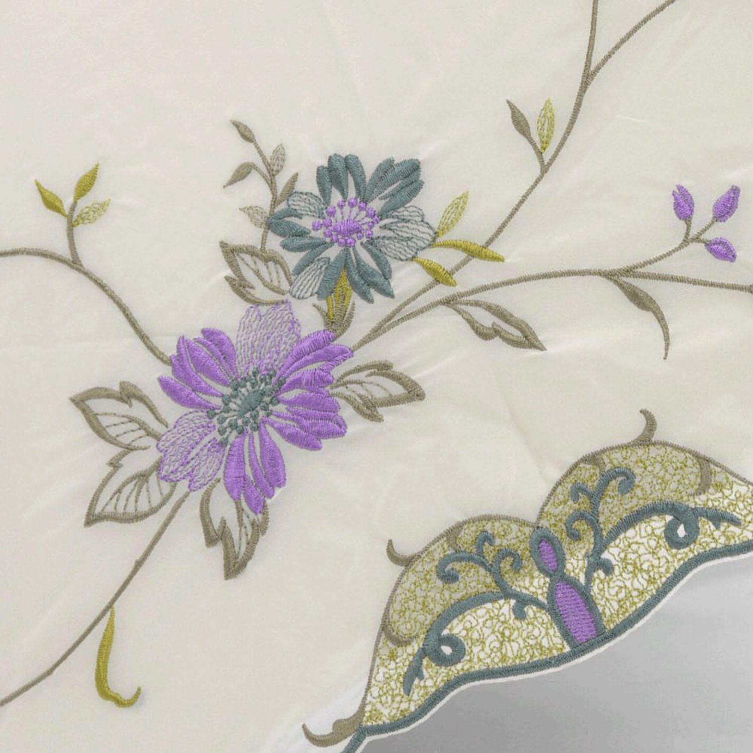 完全遮光 （晴雨兼用）女優日傘 「花鳥刺繍」ミニ折り畳み傘 - 画像4