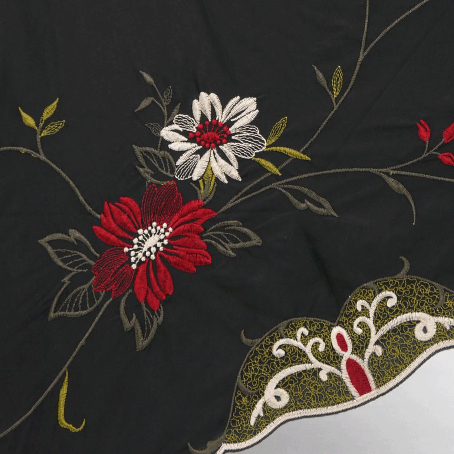 完全遮光 （晴雨兼用）女優日傘 「花鳥刺繍」ミニ折り畳み傘 - 画像9