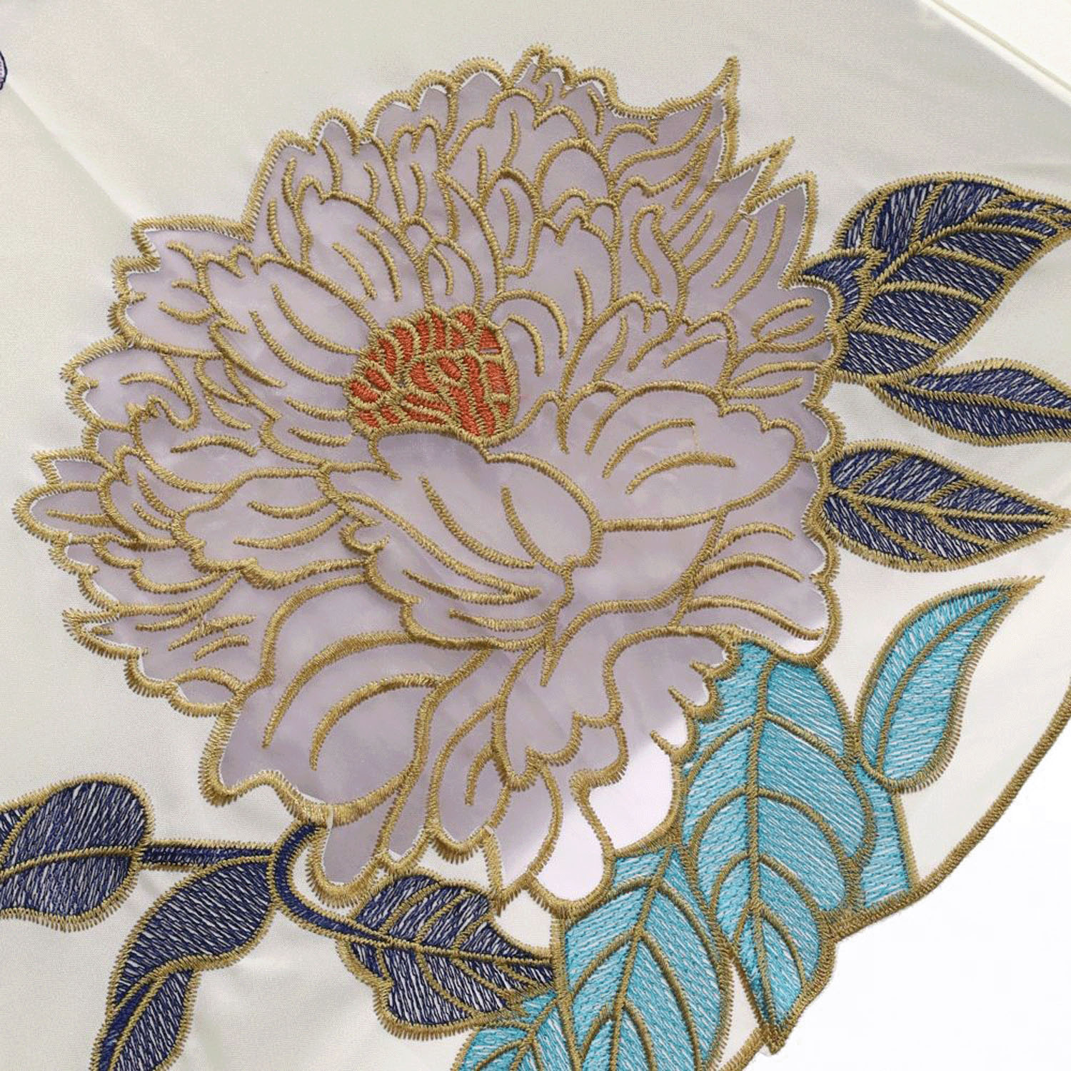 完全遮光 （晴雨兼用）女優日傘 「キーヤン牡丹オーガンジーかわず張り」ショート折り畳み傘 - 画像3