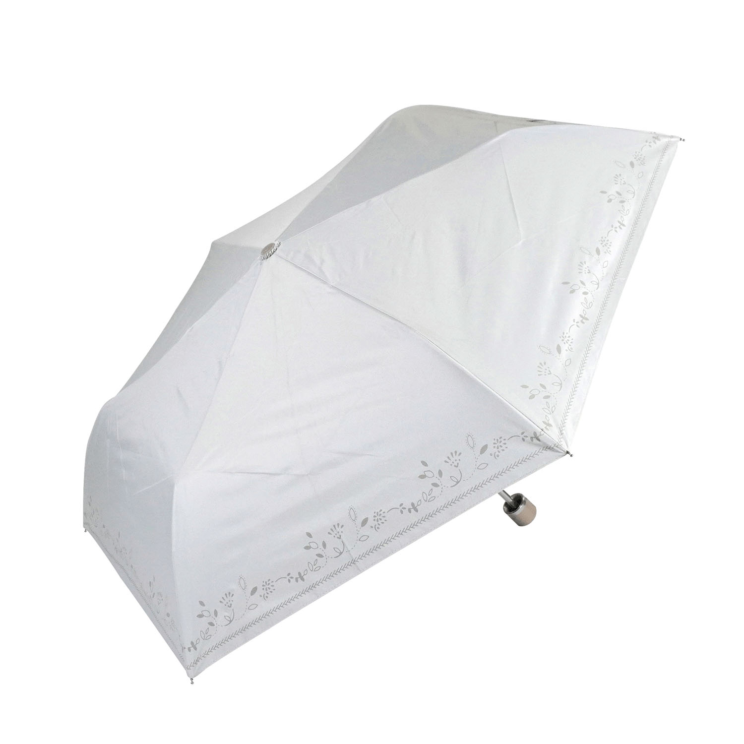 刺繍風ステッチ晴雨兼用折傘 - 画像1