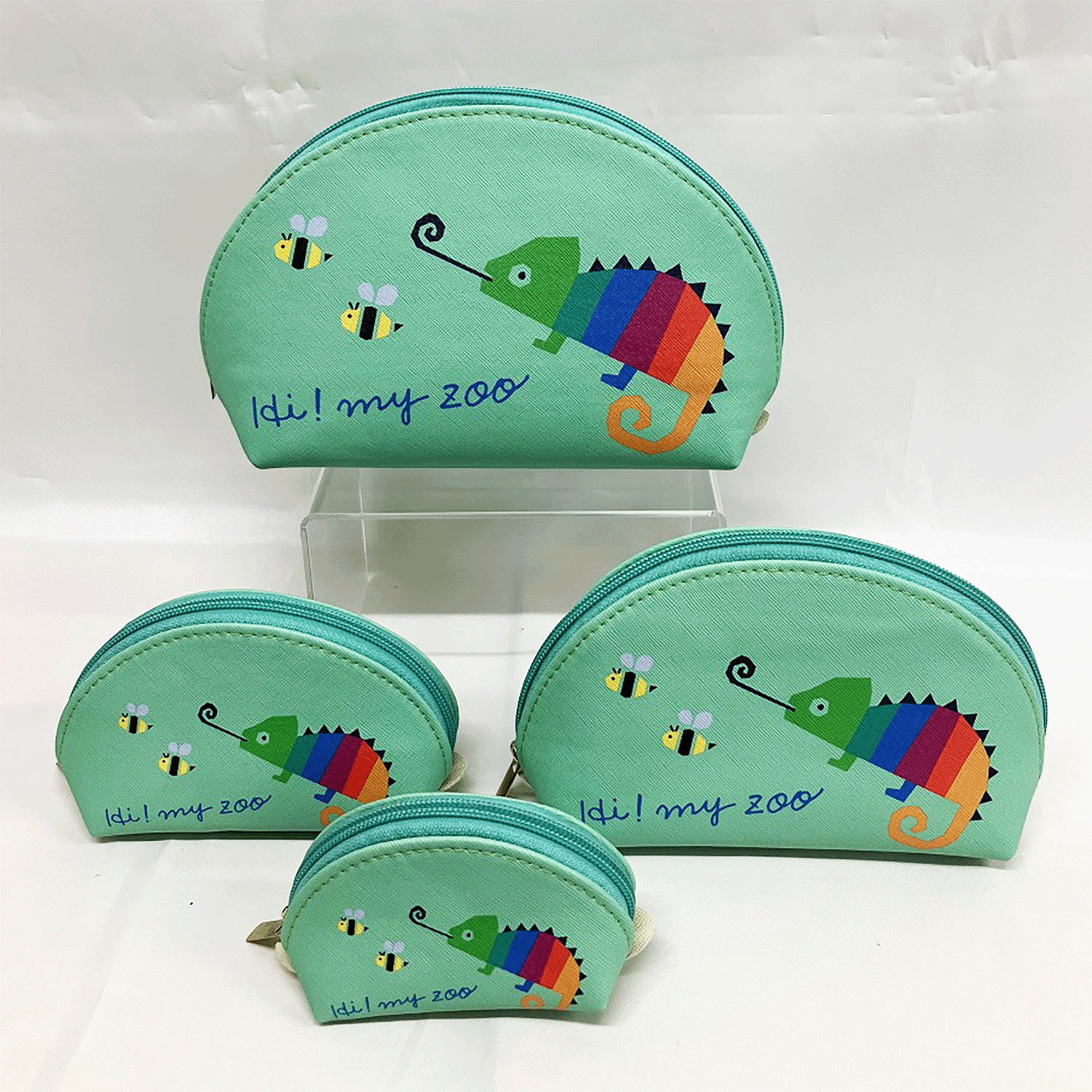 【33－00、82－00 次回納期未定】HI！MY ZOO アニマル柄 4連ポーチ - 画像7