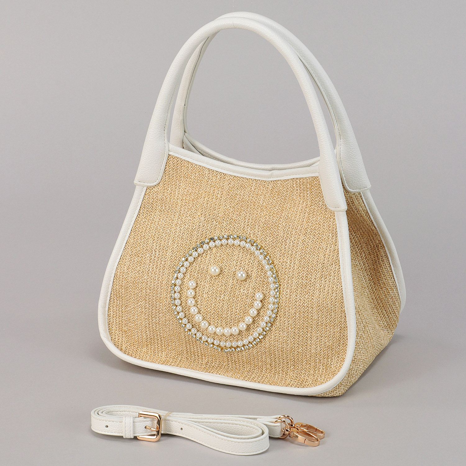 COOCO SMILEY パール刺繍シート2WAYトートバッグ - 画像3