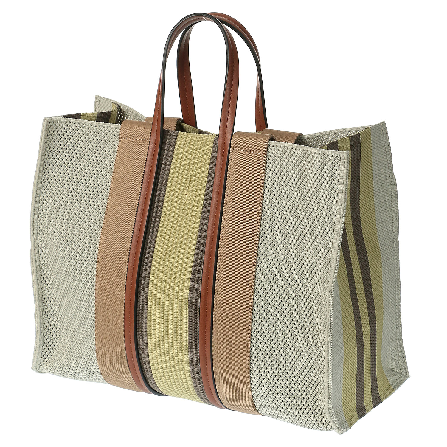 cachecache マルチカラーストライプ2WAYスクエアトートバッグ - 画像3