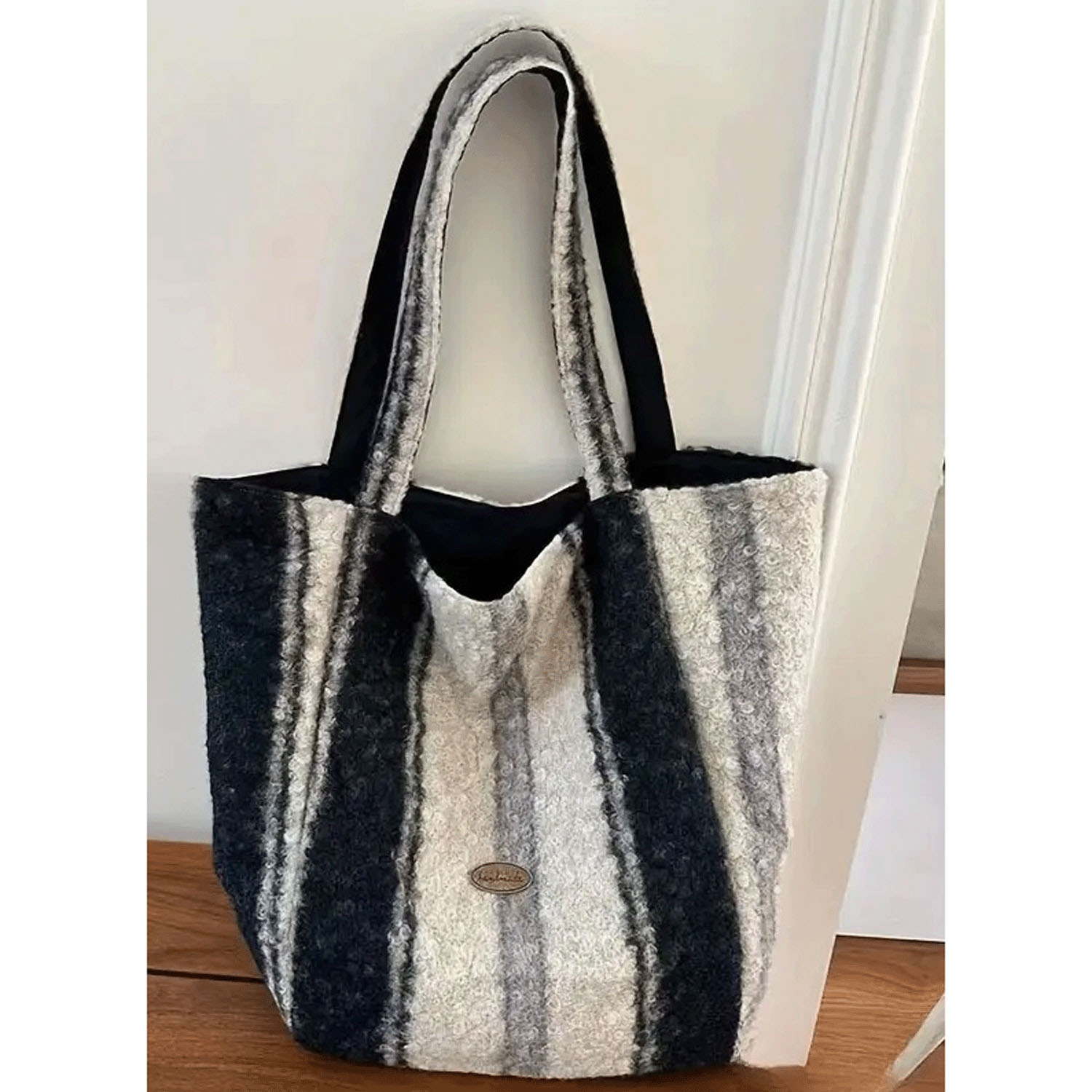 柄物ボアトートバッグ - 画像6