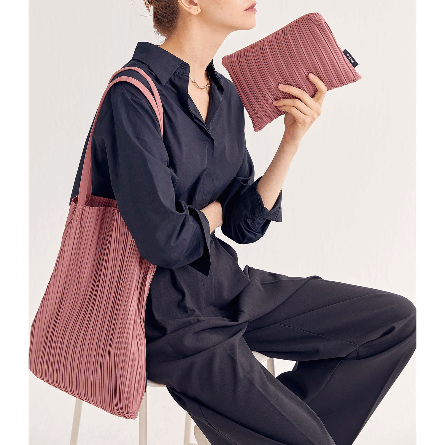 BLUEORB プリーツトートバッグ（ポーチ付き） - 画像21