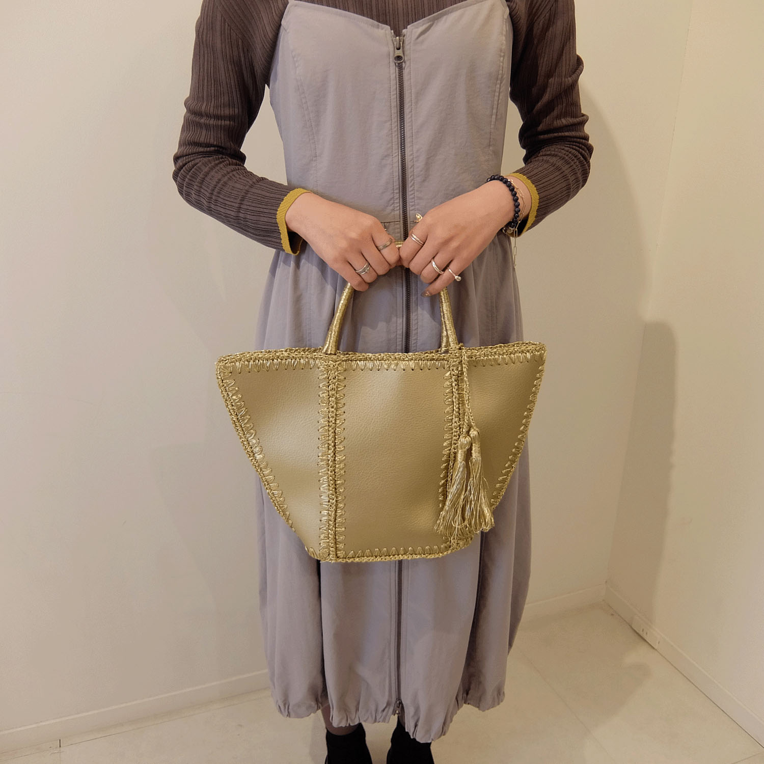 メタリック船型トートバッグ - 画像1