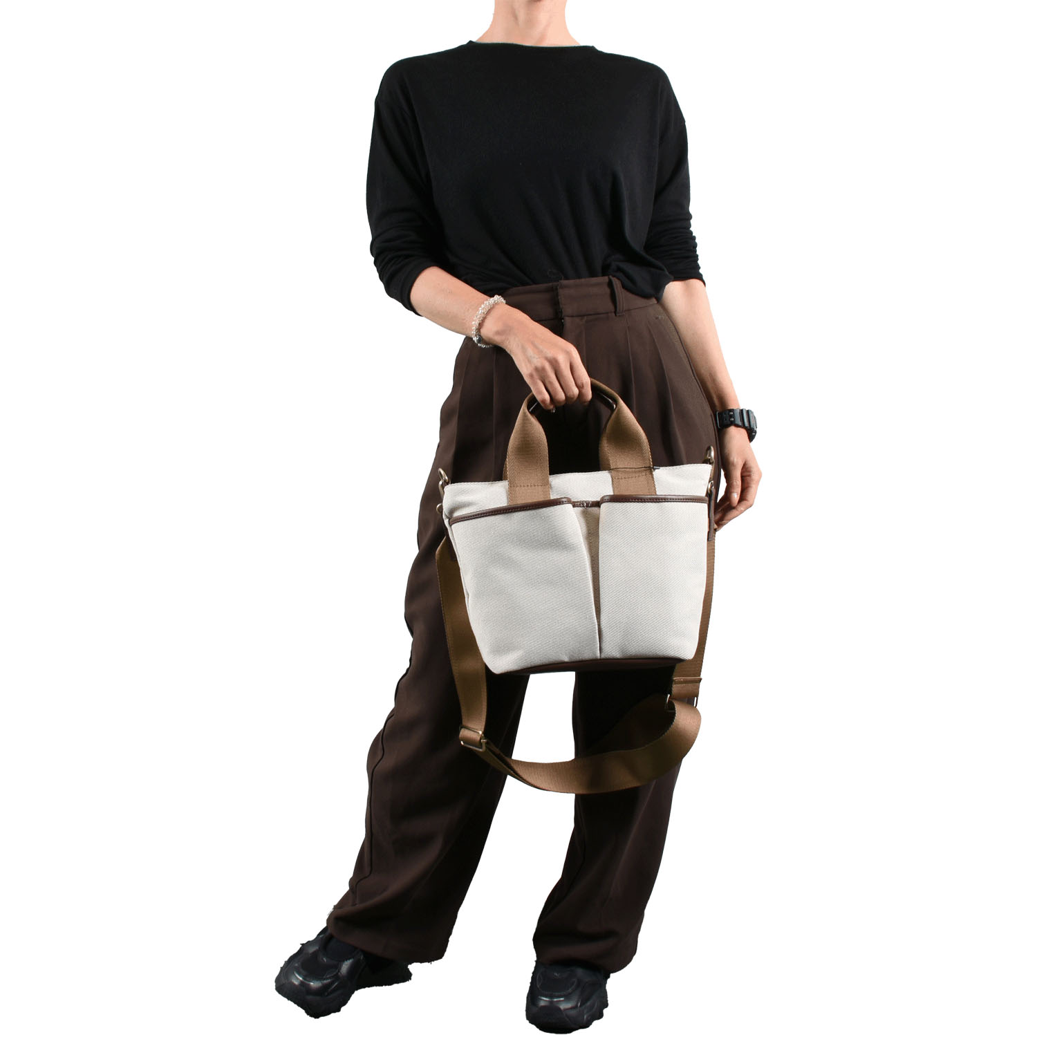 MACARONIC STYLE エルガリーテープハンドルトートバッグM - 画像1