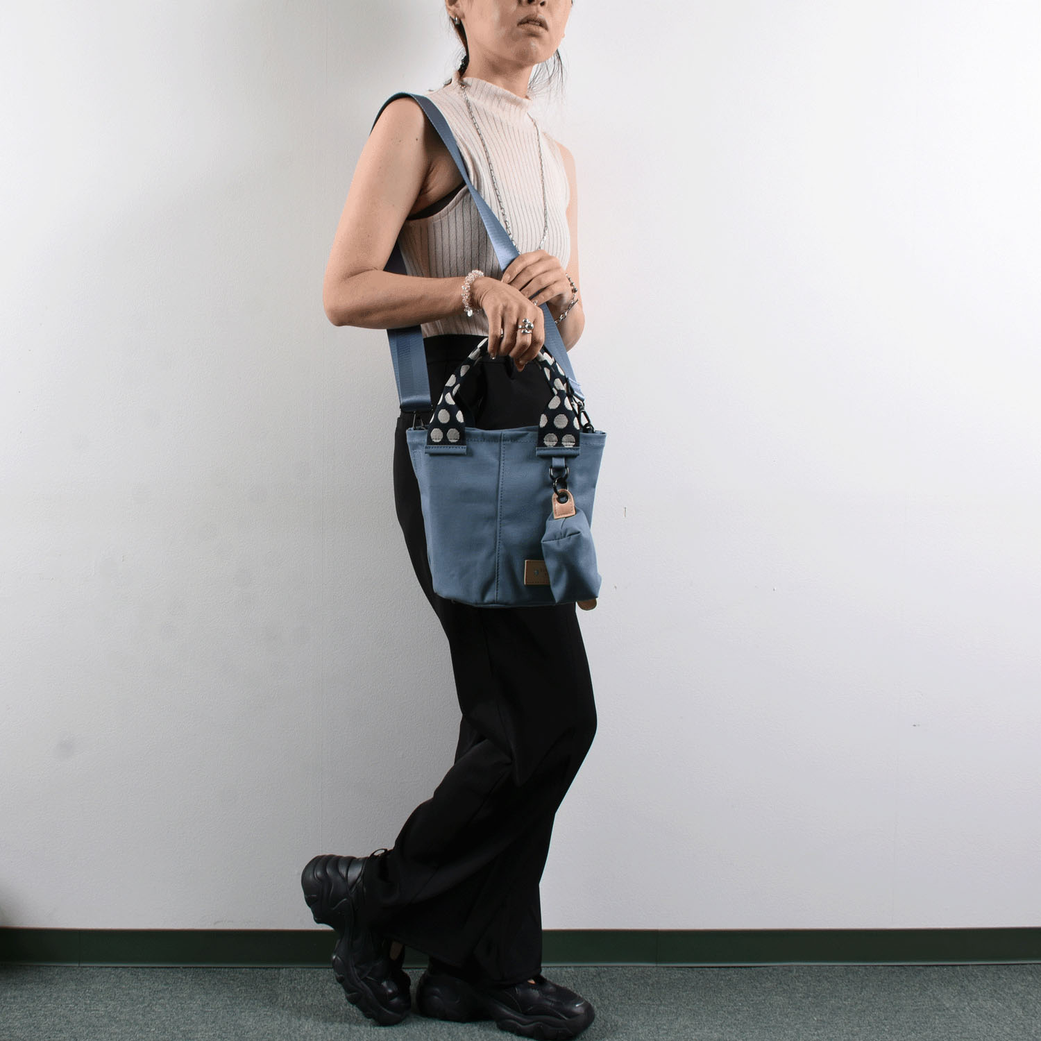 MACARONIC STYLE  キャンバスドットハンドル2WAYバッグ - 画像2