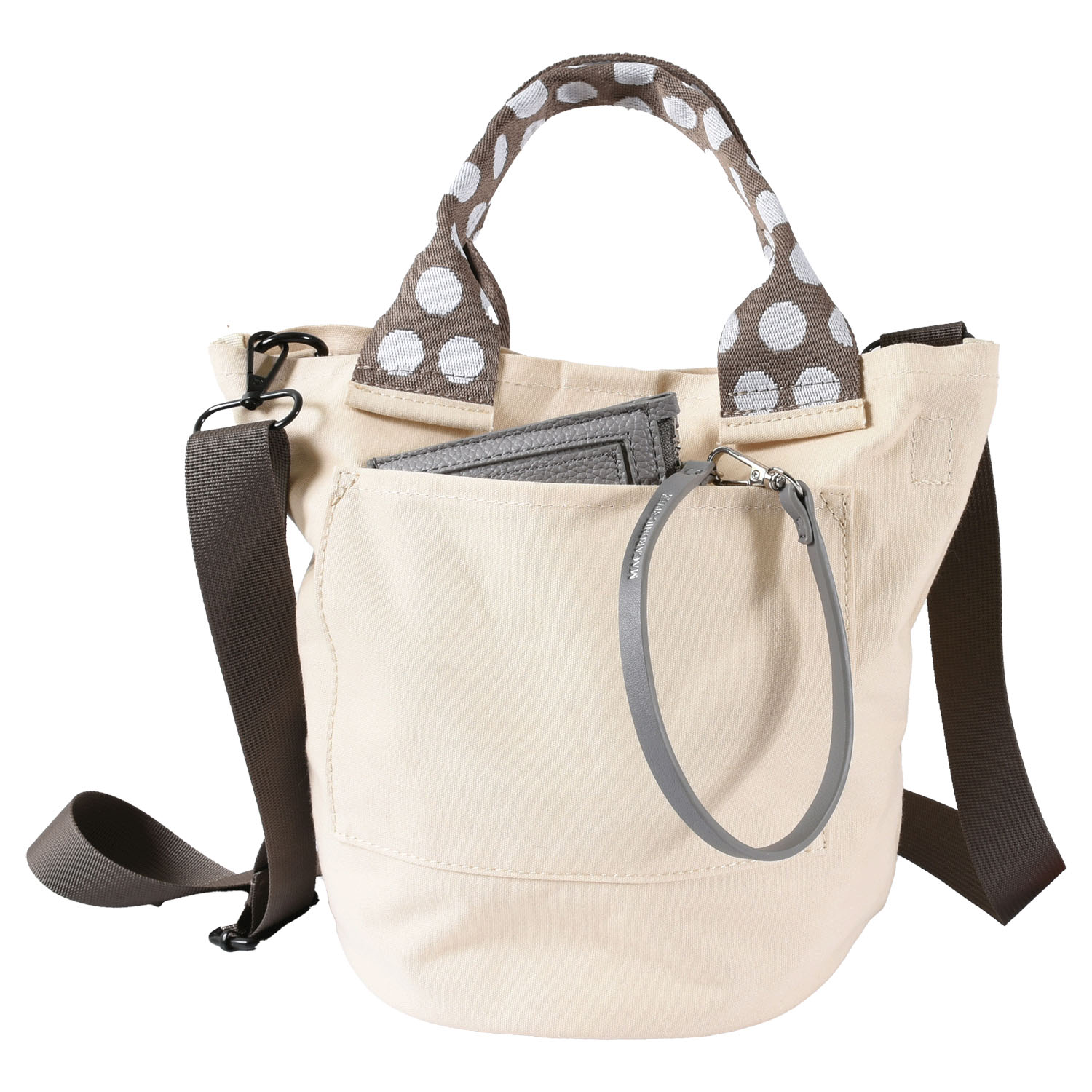 MACARONIC STYLE  キャンバスドットハンドル2WAYバッグ - 画像4