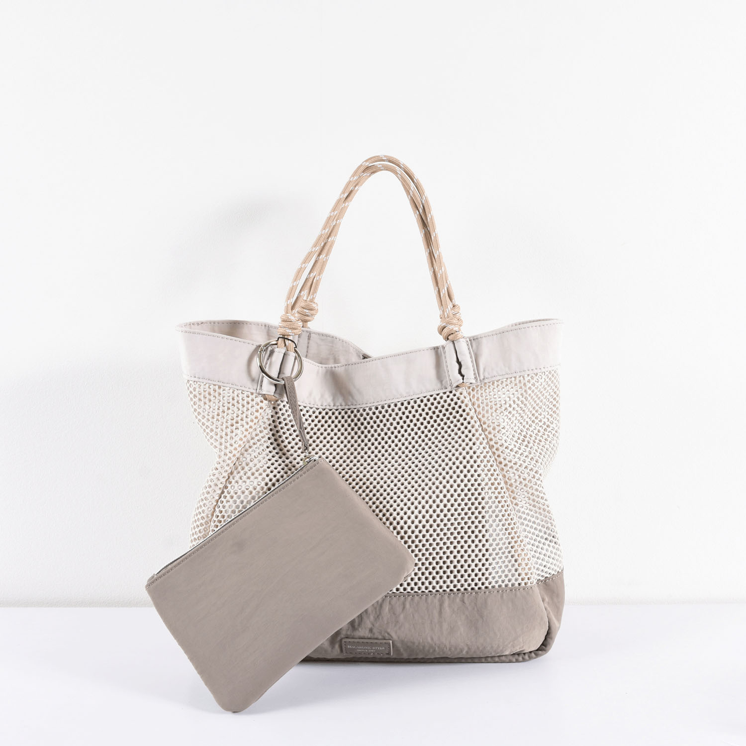 MACARONIC STYLE ポーチ付メッシュロープハンドルトートバッグ - 画像7