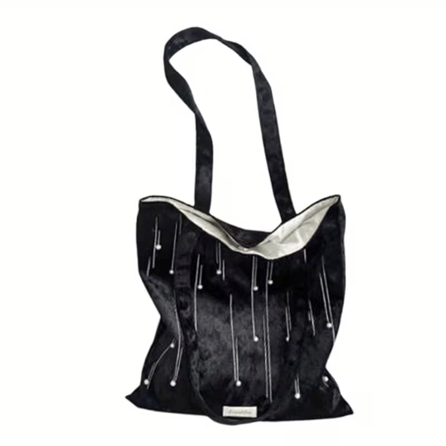 ベルベットパール付きトートバッグ - 画像4