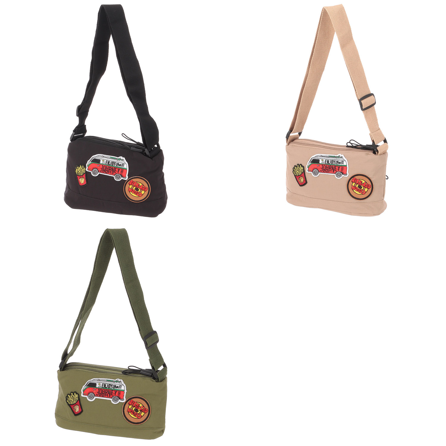 かわいいワッペン付きショルダーバッグ