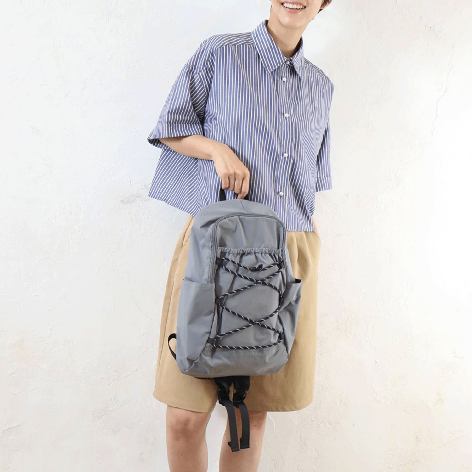 撥水レースアップリュックサック - 画像4